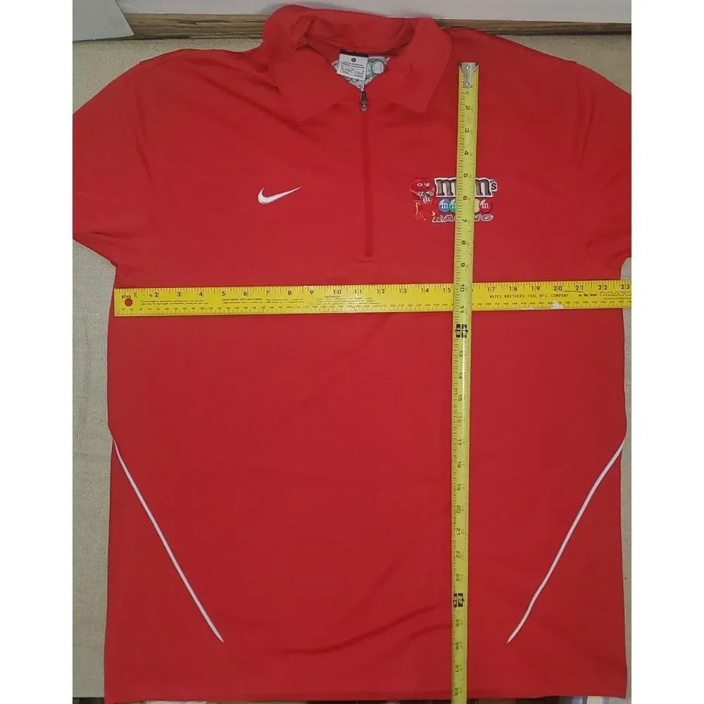 Nike Golf Dri-fit M&M's Racing Nascar Red Medium 1/4 Zipper Pull-Over Lng Sleeve